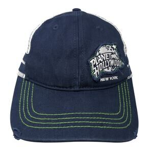 Planet Hollywood New York Strapback Trucker Hat Blue One Size Adjustable